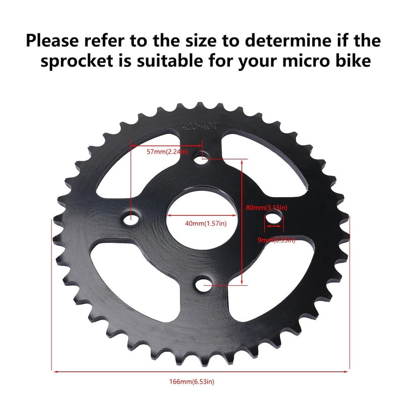 YZMLOL Mini Bike Sprocket 40/41/420 Chain 40T Tooth 40mm Bore Replacement for Coleman CT200U CT200U-EX BT200X Mini Bike Go-Kart Baja Warrior Massimo MB165 200 Predator196cc 200cc 6.5hp Go Kart Parts. - Image 3